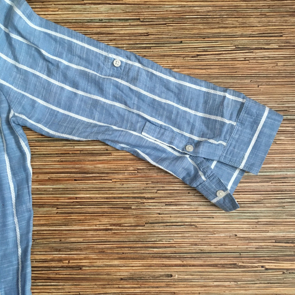 Nine West Jeans Lucy Shirt Top Blouse Blue Stripe - Picture 4 of 8